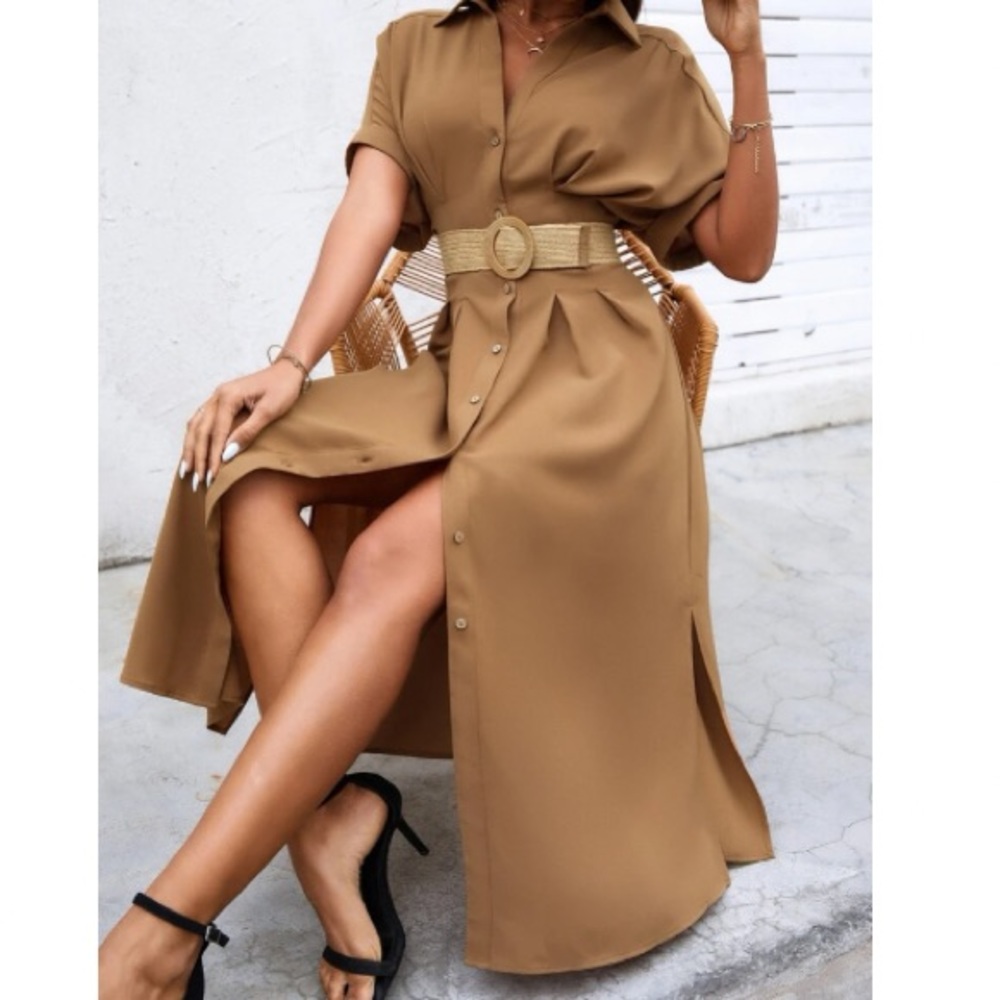Boho button up batwing sleeve dress - Picture 11 of 14